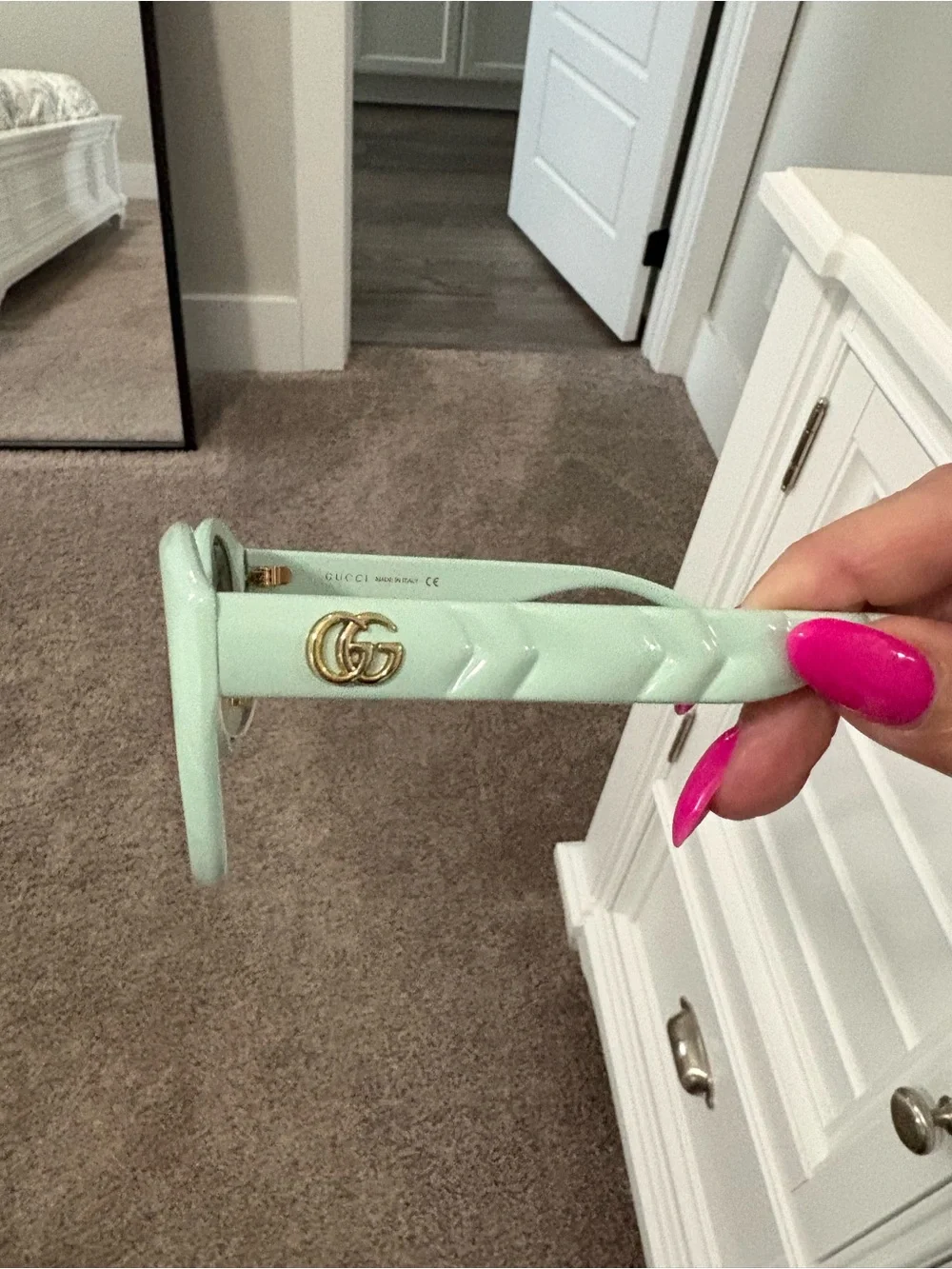 Gucci Mint Green Cat-Eye Sunglasses with Brown Lenses